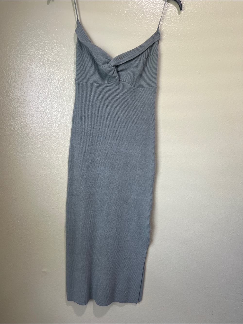 Bar III Strapless Knot-Front Midi Dress in Slate Gray